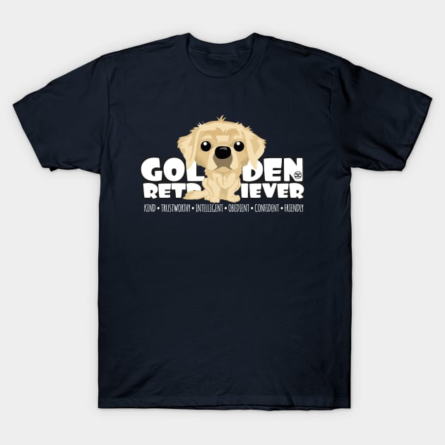 Golden Retriever - DGBigHead T-Shirt by DoggyGraphics